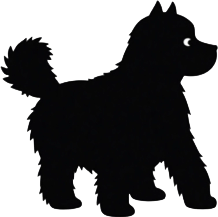 Fluffy Dog Silhouette